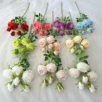 Fleurs artificielles populaires YL, mini-roses à 6 têtes, fleurs simulées pour mariage, Noël et remise de diplôme, bouquet de fleurs séchées