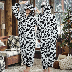 بيجامة حيوان الباندا اللطيفة للبالغين، ملابس نوم حرارية للشتاء/الربيع، دافئة من الفلانيل، بدون أقدام مع جيوب وغطاء للرأس - Product Image 3