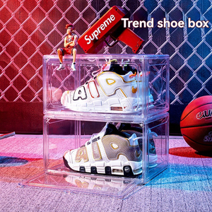 Chất Lượng Cao Công Suất Lớn Trong Suốt Dày Nhựa Hộp Giày Với Từ Lật Bìa Chống Bụi Hiển Thị Tủ Giày - Product Image 6