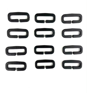 שחור מלבן פלסטיק כיכר פיצול טבעת חגורה לולאה אבזמים עבור שקיות - Product Image 6