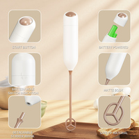 Nouveau mousseur à lait automatique portatif à piles, mini fouet électrique en plastique pour matcha, mélangeur de mousse pour boissons, café, collagène