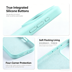 Custodia Premium in <span class=keywords><strong>Silicone</strong></span> Liquido Morbido Anti-Graffio con Fodera in Microfibra Antiurto per iPhone 17 Pro Max - Product Image 3