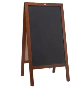 Papan hitam kayu lipat bebas berdiri, papan tulis kayu bingkai untuk dijual, papan tulis kayu antik lipat