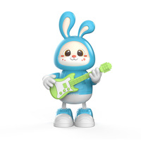 Jouet éducatif pour enfants, lapin guitariste mignon qui s'illumine, joue de la musique, se balance et danse