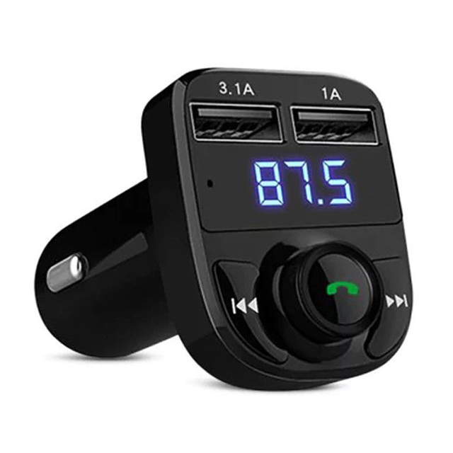Hot Sale X8 Mp3 Player BT-compatible 5.0 Dual FM Transmitter Hands-free Audio Kit Car Charger for Vehicle