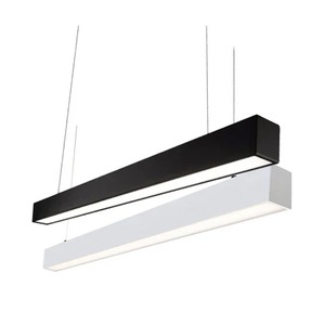 Lámpara LED Colgante Lineal Moderna de 100W/50W, 5CCT y 0-10V, Diseño Delgado en Negro/Blanco para Hogar, Oficina y Tienda - Product Image 1