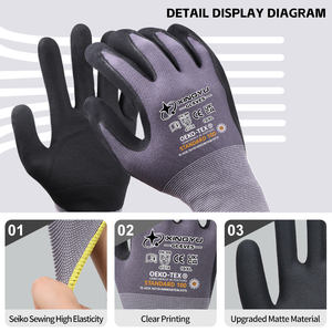 Guantes Industriales de Nitrilo Suave XINGYU Guantes de Seguridad de Palma Resistente Agarre de Espuma de Nitrilo Guantes de Trabajo Mecánicos de Nailon Recubiertos de Nitrilo - Product Image 5