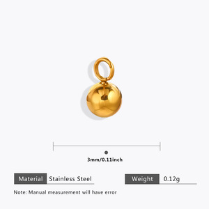Boule en <span class=keywords><strong>acier</strong></span> inoxydable simple cercle solide perle pendentif pour collier à faire soi-même Bracelet pour accessoires de fabrication de bijoux - Product Image 6