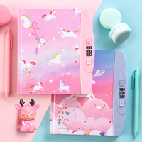 Carnet de notes mignon personnalisable pour enfants, agenda licorne avec cadenas