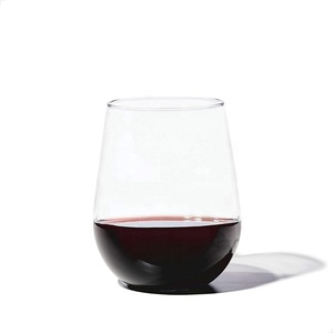 Amazon Top Seller Factory Wholesale 8oz/12oz/16oz/20oz BPA Free Stemless Plastic Wine Glass Plastic Shot Glass with PET/Tritan