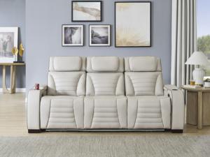 Sillón Reclinable para Cine en Casa, Asientos para Sala de Estar con Reclinación Eléctrica, Reposacabezas, Luz LED, Reposabrazos con Almacenamiento, Puerto USB y Tipo C, Beige - Product Image 3