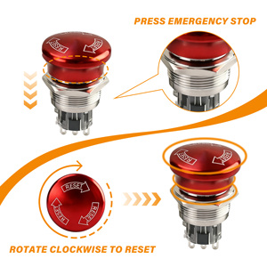 Emergency Stop Button 19mm 22mm Normally Close Push off Electric Vehicle Charging <b>Station</b> Robot Control Switches Ip65 - Product Image 5