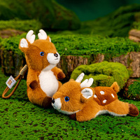 Boneka Rusa Sika Plushie Gantungan Ransel Kreatif Penyangga Pergelangan Tangan Boneka Rusa Tidur Grosir