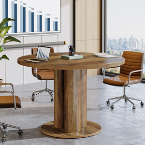 Table de conférence en bois de 31,5 pouces, base à <span class=keywords><strong>4</strong></span> <span class=keywords><strong>pieds</strong></span>, design durable et écologique, gestion des câbles pour conférence/formations - Product Image 4