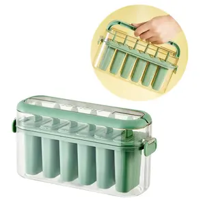 Kinder DIY hausgemachte Ice Pop Mold Auto Easy Ent formung 6 Hohlraum einheiten Wieder verwendbare tragbare Kunststoff-Eis am Stiel Formen mit Griff