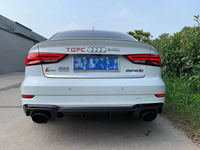 Kit d'amélioration de l'échappement arrière Audi A3 S3 RS3 avec embouts de pot d'échappement quadruples à clipser et diffuseur arrière modifié pour un style amélioré