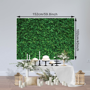 緑の葉写真背景自然背景背景背景誕生日パーティーシームレス写真ブース小道具背景 - Product Image 3