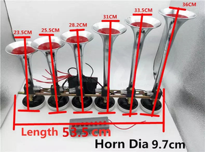 Profesional 12V/24V Free Air Melody Six <span class=keywords><strong>Trompeta</strong></span> Bocina de coche con caja de interruptor de 8 Botones Ajuste utilizado en coche Camión Autobús Barco Bocina de aire - Product Image 6