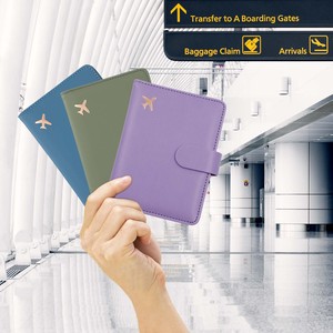 Funda para pasaporte de cuero con logotipo en <span class=keywords><strong>U</strong></span> personalizado, Cartera de viaje superventas con ranura para tarjetas, porta pasaporte con bloqueo RFID - Product Image 4