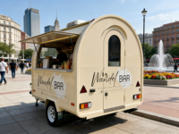 Cuisine mobile sur mesure, camion de restauration rapide, camion de nourriture, camion à hamburgers, bar à café et à glaces, en acier inoxydable isolé