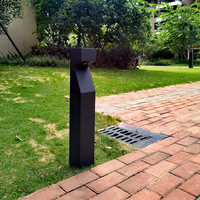 Patio Chemin Pilier Lumières Émettant Original En Bois Grain Borne Lampe École Jardin Trottoir Paysage Éclairage