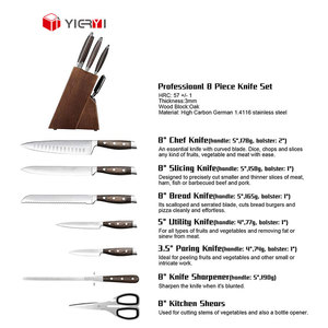 Ensemble de couteaux de cuisine professionnel Chef en acier inoxydable allemand ensemble de couteaux de cuisine bloc en bois - Product Image 2