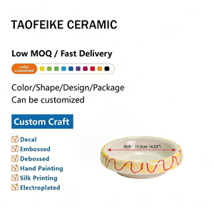 Ciotola per Animali Domestici in Ceramica Dipinta a Mano, Stile Zen Giapponese, Non Porosa, Facile da Pulire, 13cm, Poco Profonda per Gatti e Cani Piccoli, OEM - Product Image 6