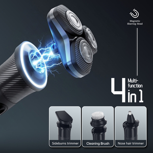 Rasoir Électrique Rotatif 3D Flottant Étanche IPX7 Triple Lame Boîtier en Aluminium Batterie <span class=keywords><strong>Li</strong></span>-Po Rasoir Corporel pour Hommes Hôtelier - Product Image 3