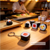 Mini-jouet alimentaire, pendentif boule de riz Onigiri artificielle, porte-clés style cuisine japonaise pour cadeaux de fête et promotion de restaurant