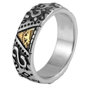 Anillo para hombre yunnique Horus Eye, forma de pirámide, color acero, diseño geométrico, joyería de regalo - Product Image 5