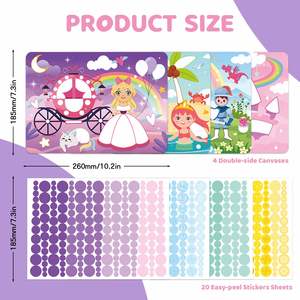 Cadeaux d'anniversaire pour garçons et filles, kits d'autocollants créatifs sans désordre pour les tout-petits de 3 à 7 ans, kit d'activités créatives DIY, kit d'art par points pour enfants - Product Image 5