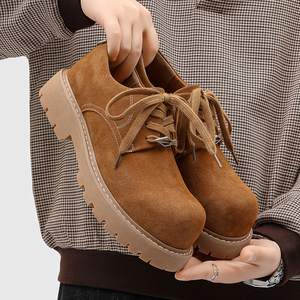 202625 <span class=keywords><strong>Scarpe</strong></span> Derby Retrò alla Moda con Punta Larga, Nuove <span class=keywords><strong>Scarpe</strong></span> da Ufficio Gialle con Suola Spessa per <span class=keywords><strong>Uomo</strong></span> - Product Image 5