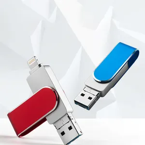 Alta Velocidade Giratória 3 Em 1 Usb Flash Drive 16gb 32gb 64gb 3.0 Otg memórias Usb Stick Para Iphone Android Pc