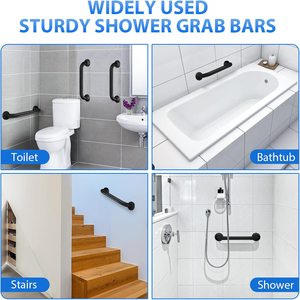 درابزين حمام حديث من الفولاذ المقاوم للصدأ لكبار السن، مضاد للانزلاق وسهل الاستخدام، يثبت على الحائط - Product Image 5