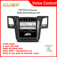 Moniteur de voiture CUSP pour TOYOTA Fortuner /Revo 2004-2015 manuel A/C 12.1 ''stéréo de voiture Android 4 + 64G sans fil CarPlay/GPS/WIFI/BT/DSP