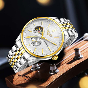 Reloj Mecánico Automático Lige para Hombre con Correa de Acero Inoxidable de 20 mm, Diseño Esqueleto, Resistencia al Agua de 3 Bares, Moda de Lujo - Product Image 4