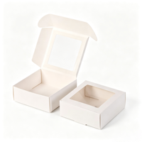 Boîte en papier personnalisée : Boîte en papier carrée avec fenêtre transparente, boîte cadeau en kraft/blanc/noir pour emballer des biscuits, des pâtisseries, des bijoux