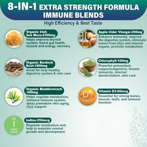 Biochealth GMP Gommes à la mousse de mer végétaliennes halal avec mousse de mer irlandaise et Bladderwrack, racine de bardane et supplément de vinaigre de <span class=keywords><strong>cidre</strong></span> de pomme - Product Image 4