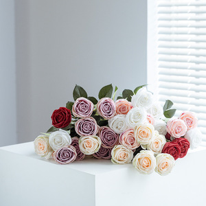 Haiyi Artificial Rose <b>Silk</b> <b>Flower</b> Bouquet 10cm-30cm Home Decor Fake <b>Flower</b> Arrangement Living Room Decoration - Product Image 2