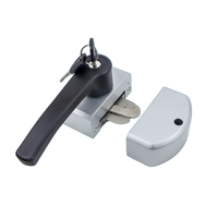 Loquet de compression réglable à course de 12 mm, ANSI Grade 1, peint argenté, 1 clé, pour cylindres de serrures de placards industriels