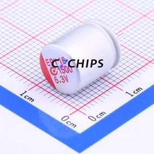 Condensateur solide 6R3AREP152M10A2E12P35, composant traversant (THT), D10xL11.5mm 1500uF 20% 6.3V 5.07A100kHz - Product Image 1