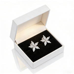 14K Gold Plated Lab Grown Diamond Luxury <b>Earrings</b> for <b>Men</b> Women Anniversary Wedding Party VVS-VS Quality 0.78ct Brilliant Cut - Product Image 5