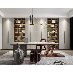 Personalizzato casa soggiorno di stoccaggio scaffale librerie armadio design moderno camera da letto semplice grigio muro libreria in legno - Product Image 4