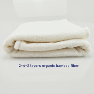 100% 天然有机竹纤维 prefold 布尿布插入可再吸收竹内衬婴儿布尿布 - Product Image 3