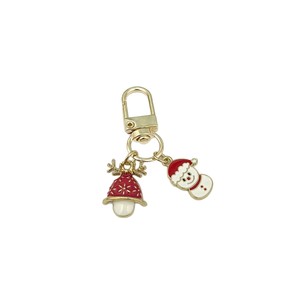 Ensemble de porte-clés émaillés de Noël, breloques mignonnes Père Noël, sapin et flocon de neige avec clip métallique pour décoration de fêtes, vente en gros fabricant - Product Image 5