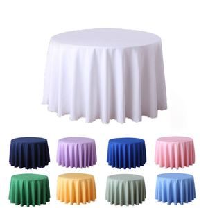 2024 Wholesale <b>Round</b> Tablecloth White 120 Inch Wedding Polyester Banquet <b>Table</b> <b>Cloth</b> Cover for Hotel - Product Image 2