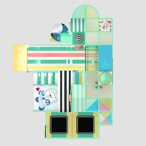 Aire de jeux intérieure pour enfants avec toboggan et trampoline – Centre de jeux doux pour enfants - Product Image 4