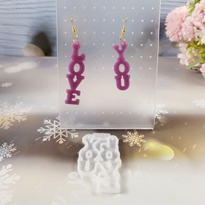 Handmade <b>Resin</b> Casting <b>Molds</b> for DIY Ins Style Decorative Ornaments X0122 Silicone Love Your Earrings <b>Mold</b> Cake Tools - Product Image 4