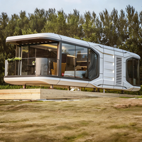 Maison capsule spatiale sur mesure, maison mobile préfabriquée moderne, villa modulaire de luxe pour camping et complexe hôtelier