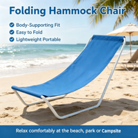 Chaise longue de plage portable en acier au carbone, pliable, style hamac, pour camping, jardin, pique-nique, terrasse, bureau, loisirs, légère